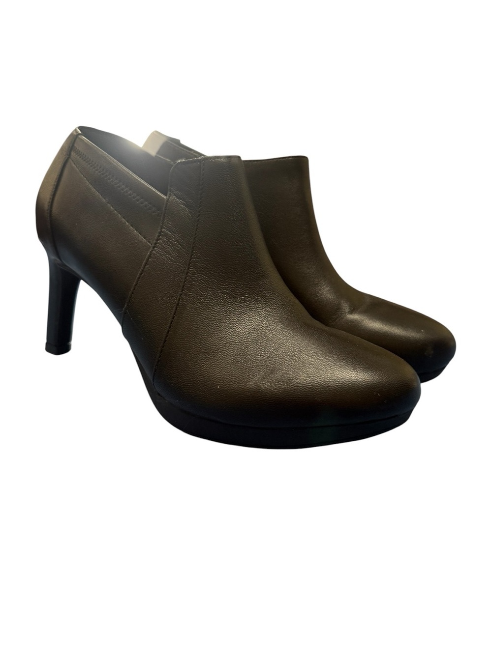 Women's Black High-Heel Ankle Booties - Sleek Zip Side Style Size 9